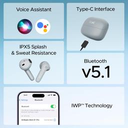 boAt Airdopes Atom 81 Pro Truly Wireless in Ear Ear Buds w/ 100Hrs of Playtime, 4 Mics with Enx, Beast Mode with 50Ms Low Latency, 13Mm Drivers, Iwp Tech, ASAP Charge(Slate Fusion)