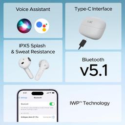 boAt Airdopes Atom 81 Pro Truly Wireless in Ear Ear Buds w/ 100hrs of Playtime, 4 Mics with ENx™, Beast™ Mode with 50ms Low Latency, 13mm Drivers, IWP™ Tech, ASAP™ Charge(Ivory Elegance)