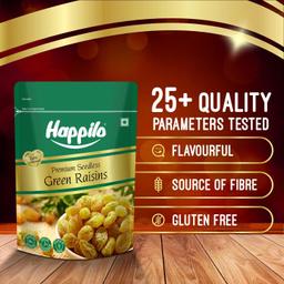 Happilo Dried Seedless Green Raisins Value Pack Pouch, 500 gm