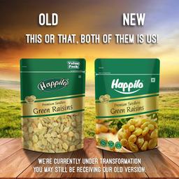 Happilo Dried Seedless Green Raisins Value Pack Pouch, 500 gm