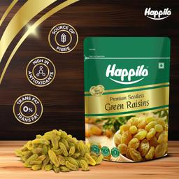 Happilo Dried Seedless Green Raisins Value Pack Pouch, 500 gm