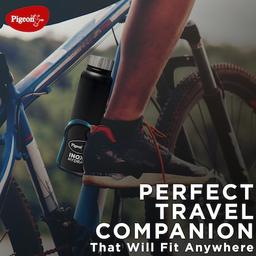 Pigeon Inox Hydra 900 ml Bottle  (Pack of 1, Black, Steel)