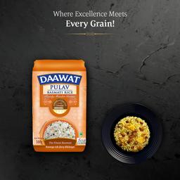 Daawat Pulav Basmati Rice 500g| Pearly slender Grains| Cooked Grain Upto 18mm*| Long & Fluffy Pulav Rice
