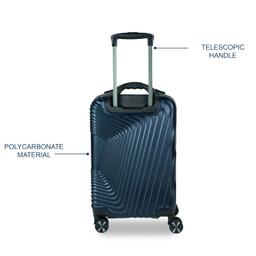 Carriall Notch Navy Blue Polycarbonate Luggage Bag for Travel (Small) | Suitcase for Travel & Business | 8 Spinner Wheels, Anti Theft & Inbuilt Weighing Scale | Travel Suitcase for Men & Women