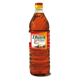 Dhara Kachi Ghani Mustard Oil Bottle, 1L