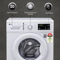 LG 7 Kg, 5 Star, Direct Drive Technology, Steam Wash, 6 Motion DD, Smart Diagnosis, Fully-Automatic Front Load Washing Machine (FHM1207SDW, Allergy Care, In-Built Heater, Touch Panel, White)