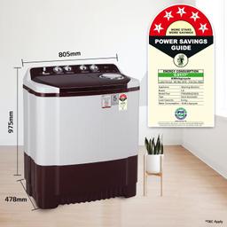 LG 8.5 kg 5 Star Semi-Automatic Top Load Washing Machine (P8530SRAZ, Burgundy, Roller Jet Pulsator)