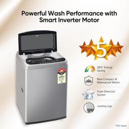 LG 8 Kg 5 Star Smart Inverter TurboDrum Fully Automatic Top Loading Washing  Machine, Silver