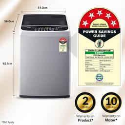 LG 8 Kg 5 Star Smart Inverter TurboDrum Fully Automatic Top Loading Washing  Machine, Silver