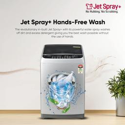 LG 8.5 Kg 5 Star Smart Inverter Jet Spray Fully Automatic Top Loading Washing Machine (T85AJSF1Z, Middle Free Silver, TurboDrum)