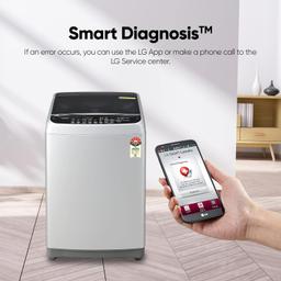 LG 8.5 Kg 5 Star Smart Inverter Jet Spray Fully Automatic Top Loading Washing Machine (T85AJSF1Z, Middle Free Silver, TurboDrum)