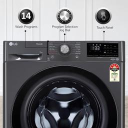 G 7 Kg 5 Star Inverter Touch panel Fully-Automatic Front Load Washing Machine with In-Built Heater (FHM1207SDM, Middle Black, Steam for Hygiene Wash)