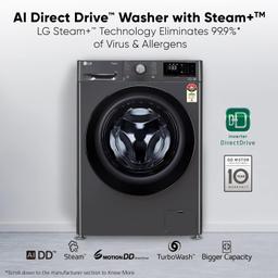 G 7 Kg 5 Star Inverter Touch panel Fully-Automatic Front Load Washing Machine with In-Built Heater (FHM1207SDM, Middle Black, Steam for Hygiene Wash)