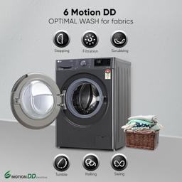 G 7 Kg 5 Star Inverter Touch panel Fully-Automatic Front Load Washing Machine with In-Built Heater (FHM1207SDM, Middle Black, Steam for Hygiene Wash)