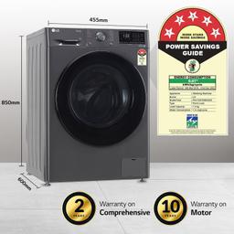 G 7 Kg 5 Star Inverter Touch panel Fully-Automatic Front Load Washing Machine with In-Built Heater (FHM1207SDM, Middle Black, Steam for Hygiene Wash)