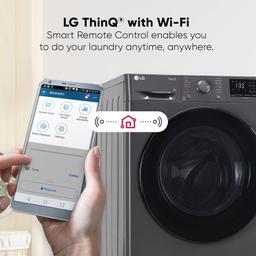 LG 7 Kg 5 Star AI Direct Drive Fully-Automatic Front Loading Washing Machine (FHV1207Z2M, Middle Black, Steam for Hygiene Wash)