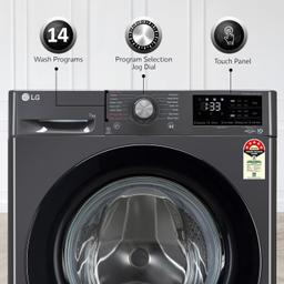 LG 7 Kg 5 Star AI Direct Drive Fully-Automatic Front Loading Washing Machine (FHV1207Z2M, Middle Black, Steam for Hygiene Wash)