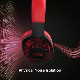 boAt Rockerz 550 Bluetooth Wireless Over Ear Headphones with Mic Upto 20 Hours Playback, 50MM Drivers, Soft Padded Ear Cushions and Physical Noise Isolation (Red)