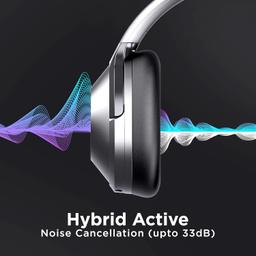 boAt Nirvana 751 ANC Hybrid Active Noise Cancelling Bluetooth Wireless Over Ear Headphones with Up to 65H Playtime, ASAP Charge, Ambient Sound Mode, Immersive Sound, Carry Pouch(Gunmetal Grey)