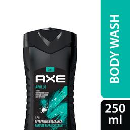 Axe Apollo 3 In 1 Body, Face & Hair Wash for Men, Long-Lasting Refreshing Sage & Cedarwood Fragrance for Up To 12hrs, Natural Origin Ingredients, No Parabens, Dermatologically Tested, 250ml