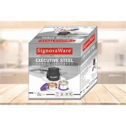 Signoraware Executive Stainless Steel Lunch Box Set 2 with bag | Stainless-Steel Leak-Proof Containers | Full Meal Boxes (Container Size 350mlx1 | 500mlx1)