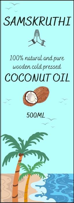 Samskruthi Coconut Oil 100% Natural and Pure Wooden Cold Pressed Coconut Oil | Ideal for all skin types and hair types | For Men & Women | Sulphate & Paraben Free | 500ml