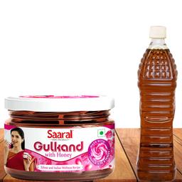 Saaral Gulkand (No Added Colors) 250g & Pure Malnad honey 500ml