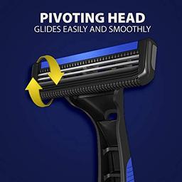 LetsShave Pro 2 Disposable Razor For Men, Pack of 5, Stainless Steel Shaving Blade Made In South Korea, Open Flow Twin Razor Blade With Pivot Head, Manual Shaving Razor for Men