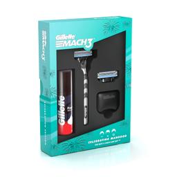 Gillette Mach3 Celebrations Gift Pack (Mens Grooming Kit with Mach3 Razor, Hygiene Cap, Cartridge & Foam), Men