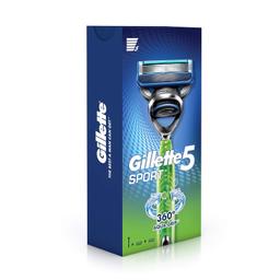 Gillette Sport 5-Blade No Slip Aquagrip Men’S Razor + 1 Cartridge