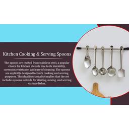 5 Pieces Stainless Steel Kitchen Tools Set for Kitchen Cooking and Serving,