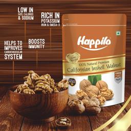 Happilo Natural Premium Californian Inshell Walnuts with Nut Cracker 200g, Dry Fruit Rich Source of Omega-3 Fatty Acids, Protein and Fiber, Crunchy Nuts
