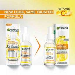 Garnier Skin Naturals, Face Serum, Increases Skin's Glow Instantly and Reduces Spots Overtime, Bright Complete Vitamin C Booster, 30 ml