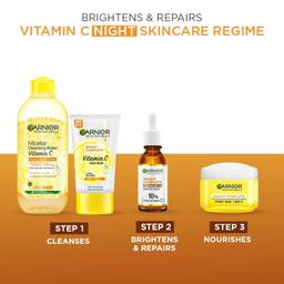 Garnier Bright Complete Night Vitamin C Serum With 10% Pure Vitamin C for Bright Skin, PM Routine Vitamin C Serum Suitable For All Skin Types, 30ml