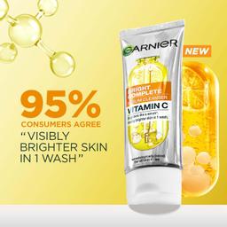 Garnier Bright Complete Serum Cleanser 150gm | Deep Cleansing Face Wash with Vitamin C for Brighter, Radiant Skin