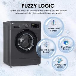 LG 8 Kg 5 Star Inverter Direct Drive Touch Panel Fully Automatic Front Load Washing Machine (FHM1408BDM, Steam for Hygiene, In-Built Heater, 6 Motion DD, Middle Black)