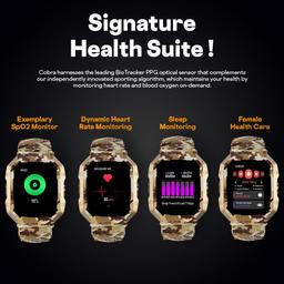 Fire-Boltt Cobra Smart Watch 1.78" Always-On AMOLED Display, Army Grade Strong Build, Bluetooth Calling with 123 Sports Modes, 60 Hz Refresh Rate, IP68 Rating