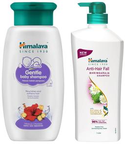 Himalaya Anti Hair Fall Shampoo with Bringaraja, 1000 ml and Himalaya Baby Shampoo (400 ml)