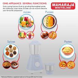 Maharaja Whiteline Smart 1..2..3 Mixer Grinder with 2 Jars, (Blue)