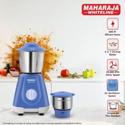 Maharaja Whiteline Smart 1..2..3 Mixer Grinder with 2 Jars, (Blue)