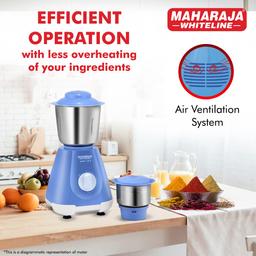 Maharaja Whiteline Smart 1..2..3 Mixer Grinder with 2 Jars, (Blue)