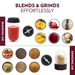 EX- Greenchef  Smash Portable Mini-Blender & Grinder, 500 Ml Blending Jar, 300 Ml Chutney Jar, For Blending Smoothies & Chutneys, Dry Grinding Spices,400 Watt