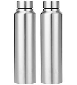 EX- Slim Stainless Steel Water Bottle, Set Of 2, 1 liter  Each