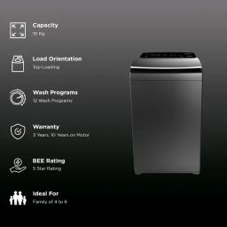 Whirlpool 10 kg 5 Star Fully Automatic Top Load Washing Machine (360 BW Pro H, 31688, In-built Heater, Graphite)