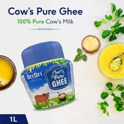 Sri Sri Tattva Shuddhta ka naam Cow Ghee - 1 L Jar | Pure Cow Ghee for Better Digestion and Immunity (Jar)