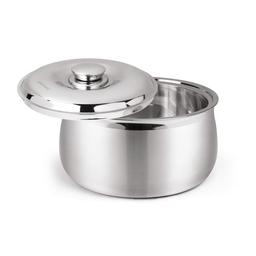 SignoraWare 1000ml Hot Delight Double Wall Stainless Steel Belly Shape Casserole, Insulated Thermal Serving Bowl, Elegant Hot Pot Food Warmer, Self Locking Press Lid, Hot Food Upto 8 Hour (Silver)