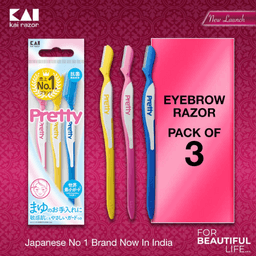 Kai Pretty Eyebrow Razor for Women Pack of 3