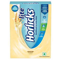 Horlicks Lite 420g/450g, Scientifically designed for Adults |High Protein, Zero added sugar|Badam Flavour
