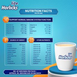 Horlicks Lite 420g/450g, Scientifically designed for Adults |High Protein, Zero added sugar|Badam Flavour