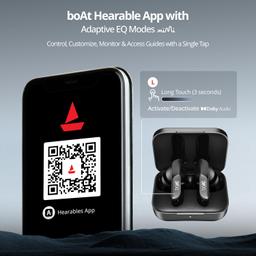 boAt Airdopes 800 True Wireless in Ear Ear Buds w/Dolby Audio, Adaptive EQ by Mimi, 40 Hours Playback, 4 Mics w/AI-ENx™, in-Ear Detection & Hearables App Support(Interstellar Black)